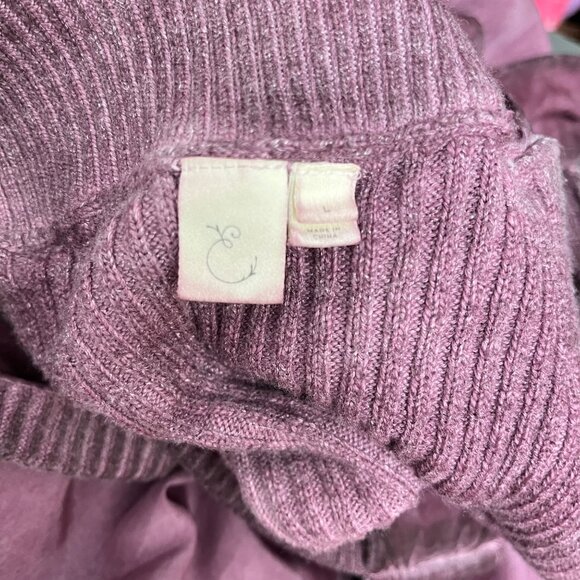 Anthropologie E by Eloise Silk Babydoll Slip Dress‎ Sweater Trim Size Large - Picture 6 of 8